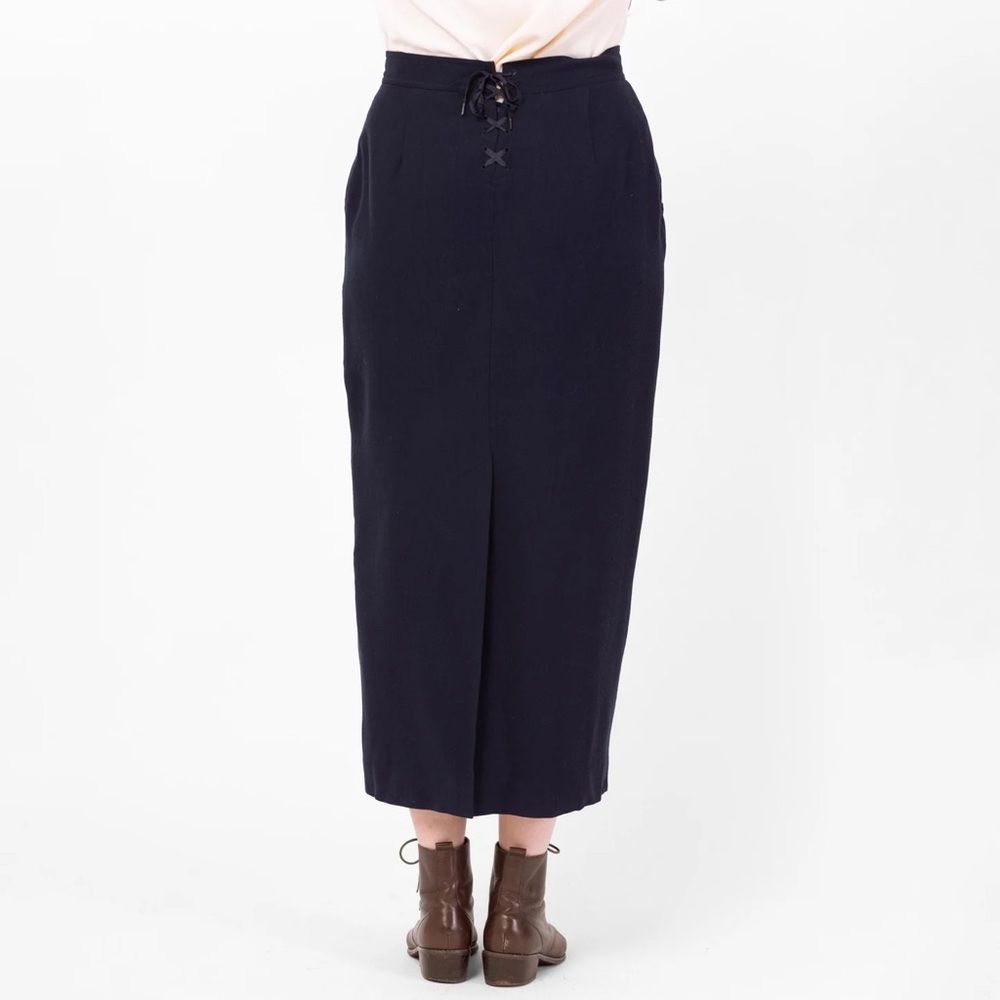 Ralph Lauren Navy Wool Midi Sailor Skirt - Picture 1 of 5
